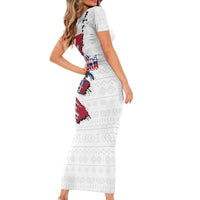 Slovakia Short Sleeve Bodycon Dress Flag Grunge Half Style with Slovak Pattern