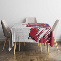 Slovakia Tablecloth Flag Grunge Half Style with Slovak Pattern