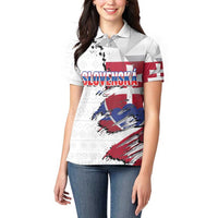 Slovakia Women Polo Shirt Flag Grunge Half Style with Slovak Pattern