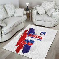 Slovenia Statehood Day Area Rug 25 June National Flag Color Brush Stroke Style