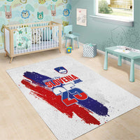 Slovenia Statehood Day Area Rug 25 June National Flag Color Brush Stroke Style