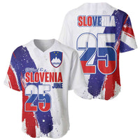 Slovenia Statehood Day Baseball Jersey 25 June National Flag Color Brush Stroke Style