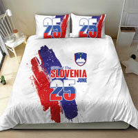 Slovenia Statehood Day Bedding Set 25 June National Flag Color Brush Stroke Style