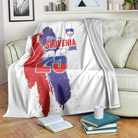 Slovenia Statehood Day Blanket 25 June National Flag Color Brush Stroke Style