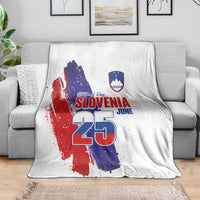 Slovenia Statehood Day Blanket 25 June National Flag Color Brush Stroke Style