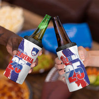 Slovenia Statehood Day 4 in 1 Can Cooler Tumbler 25 June National Flag Color Brush Stroke Style