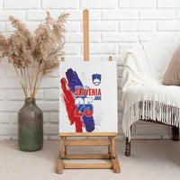 Slovenia Statehood Day Canvas Wall Art 25 June National Flag Color Brush Stroke Style