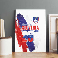 Slovenia Statehood Day Canvas Wall Art 25 June National Flag Color Brush Stroke Style