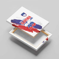 Slovenia Statehood Day Canvas Wall Art 25 June National Flag Color Brush Stroke Style