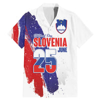 Slovenia Statehood Day Family Matching Mermaid Dress and Hawaiian Shirt 25 June National Flag Color Brush Stroke Style