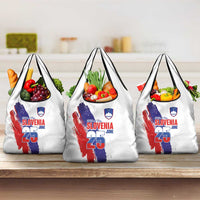 Slovenia Statehood Day Grocery Bag 25 June National Flag Color Brush Stroke Style