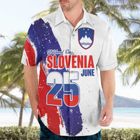 Slovenia Statehood Day Hawaiian Shirt 25 June National Flag Color Brush Stroke Style