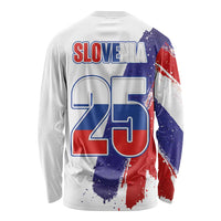 Slovenia Statehood Day Long Sleeve Shirt 25 June National Flag Color Brush Stroke Style