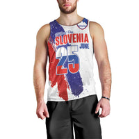 Slovenia Statehood Day Men Tank Top 25 June National Flag Color Brush Stroke Style