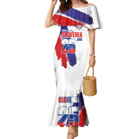 Slovenia Statehood Day Mermaid Dress 25 June National Flag Color Brush Stroke Style