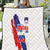 Slovenia Statehood Day Quilt 25 June National Flag Color Brush Stroke Style