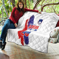 Slovenia Statehood Day Quilt 25 June National Flag Color Brush Stroke Style