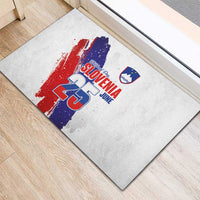 Slovenia Statehood Day Rubber Doormat 25 June National Flag Color Brush Stroke Style