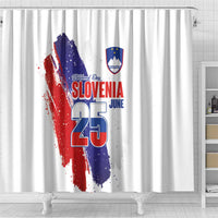 Slovenia Statehood Day Shower Curtain 25 June National Flag Color Brush Stroke Style