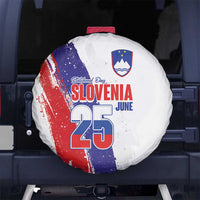 Slovenia Statehood Day Spare Tire Cover 25 June National Flag Color Brush Stroke Style