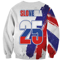 Slovenia Statehood Day Sweatshirt 25 June National Flag Color Brush Stroke Style
