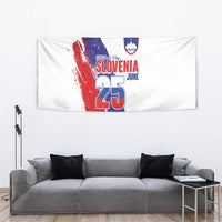 Slovenia Statehood Day Tapestry 25 June National Flag Color Brush Stroke Style