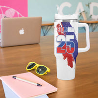 Slovenia Statehood Day Tumbler With Handle 25 June National Flag Color Brush Stroke Style