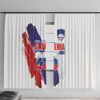 Slovenia Statehood Day Window Curtain 25 June National Flag Color Brush Stroke Style