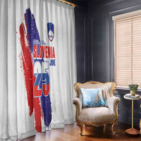 Slovenia Statehood Day Window Curtain 25 June National Flag Color Brush Stroke Style