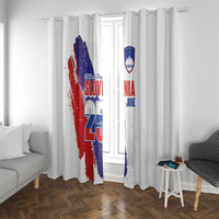 Slovenia Statehood Day Window Curtain 25 June National Flag Color Brush Stroke Style