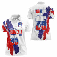 Slovenia Statehood Day Women Polo Shirt 25 June National Flag Color Brush Stroke Style