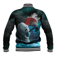 Greenlandic Polar Bear Warrior Baseball Jacket Nordic and Runes Style - Wonder Print Shop
