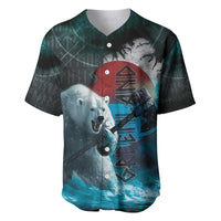 Greenlandic Polar Bear Warrior Baseball Jersey Nordic and Runes Style - Wonder Print Shop
