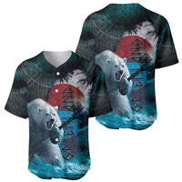 Greenlandic Polar Bear Warrior Baseball Jersey Nordic and Runes Style - Wonder Print Shop