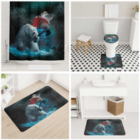 Greenlandic Polar Bear Warrior Bathroom Set Nordic and Runes Style - Wonder Print Shop