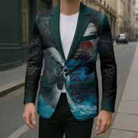 Greenlandic Polar Bear Warrior Blazer Nordic and Runes Style - Wonder Print Shop