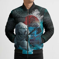 Greenlandic Polar Bear Warrior Bomber Puffer Jacket Nordic and Runes Style - Wonder Print Shop