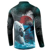 Greenlandic Polar Bear Warrior Button Sweatshirt Nordic and Runes Style - Wonder Print Shop