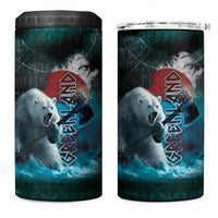 Greenlandic Polar Bear Warrior 4 in 1 Can Cooler Tumbler Nordic and Runes Style - Wonder Print Shop