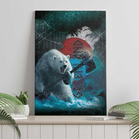 Greenlandic Polar Bear Warrior Canvas Wall Art Nordic and Runes Style - Wonder Print Shop