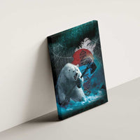 Greenlandic Polar Bear Warrior Canvas Wall Art Nordic and Runes Style - Wonder Print Shop