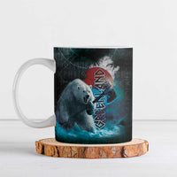 Greenlandic Polar Bear Warrior Ceramic Mug Nordic and Runes Style - Wonder Print Shop