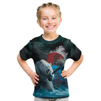 Greenlandic Polar Bear Warrior Kid T Shirt Nordic and Runes Style - Wonder Print Shop