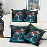 Greenlandic Polar Bear Warrior Pillow Cover Nordic and Runes Style - Wonder Print Shop