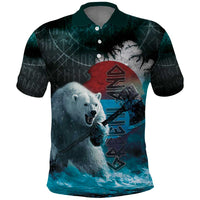 Greenlandic Polar Bear Warrior Polo Shirt Nordic and Runes Style - Wonder Print Shop