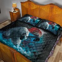 Greenlandic Polar Bear Warrior Quilt Bed Set Nordic and Runes Style - Wonder Print Shop