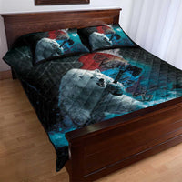 Greenlandic Polar Bear Warrior Quilt Bed Set Nordic and Runes Style - Wonder Print Shop