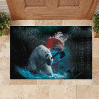 Greenlandic Polar Bear Warrior Rubber Doormat Nordic and Runes Style - Wonder Print Shop