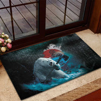 Greenlandic Polar Bear Warrior Rubber Doormat Nordic and Runes Style - Wonder Print Shop