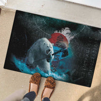 Greenlandic Polar Bear Warrior Rubber Doormat Nordic and Runes Style - Wonder Print Shop
